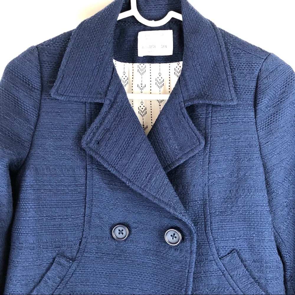 Zara Girl’s blue peacoat jacket 14
